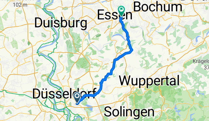Düsseldorf Eller - Essen Huttrop