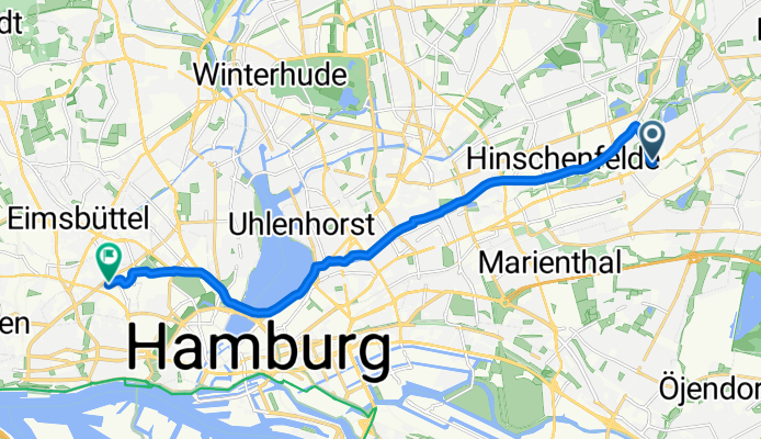 Ahrensburger Straße 170, Hamburg to Eifflerstraße 29, Hamburg