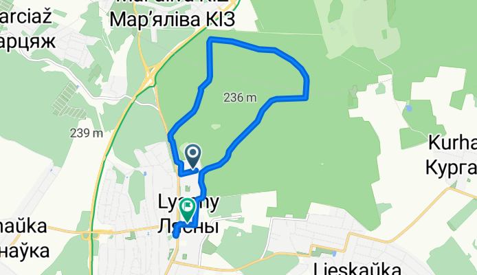 От улица Александрова 14, Лесной до Агрогородок Лесной