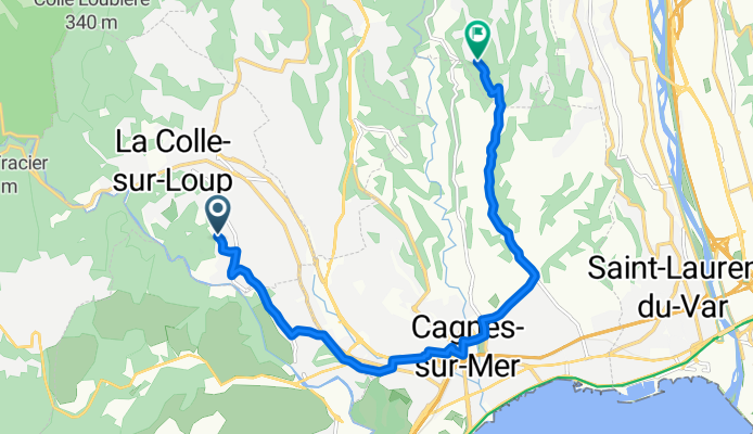 De 1170 Chemin du Pigeonnier, La Colle-sur-Loup à 1178 Chemin des Colles et Régagnades, La Gaude