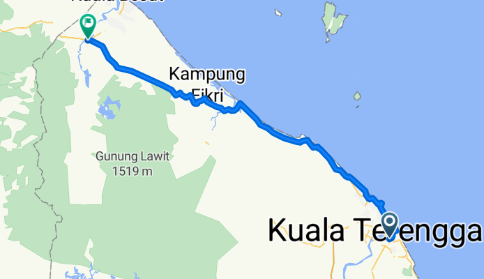 231A, Jalan Bandar Baru, Kuala Terengganu to Jalan Zainal Abidin, Besut