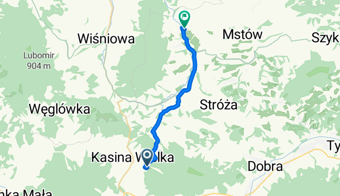 Kasina Wielka do Szczyrzyc