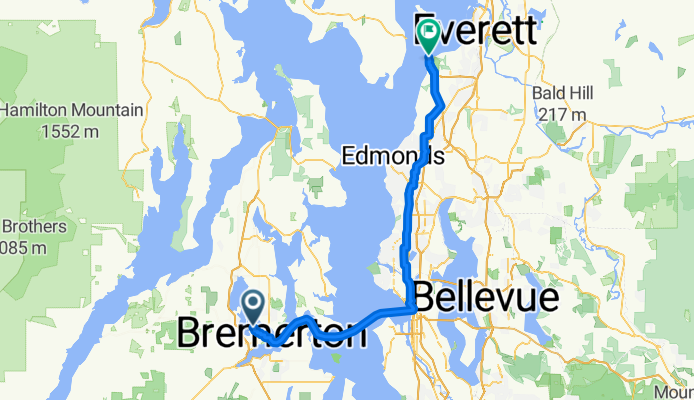 Route from 3322–3494 NW Phinney Bay Dr, Bremerton
