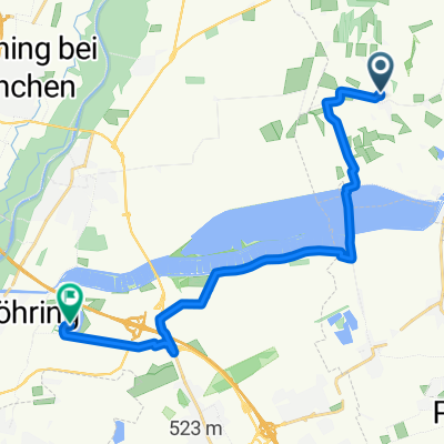 Route von Eichenstraße 23, Finsing