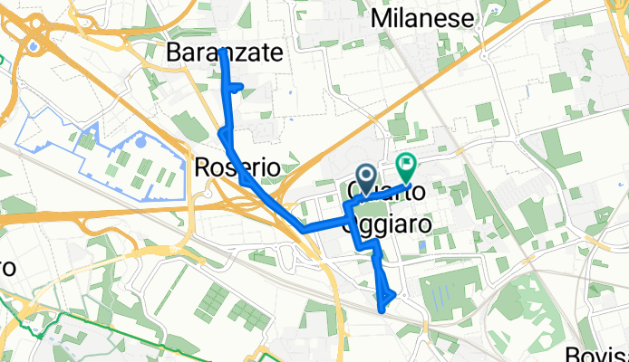 Percorso per Via Sebastiano Satta 5, Milano