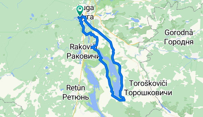 От Лужский проспект 34, Луга до Лужский проспект 34, Луга