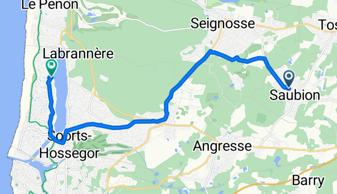 De 8 Rue des Hortensias, Saubion à 1656 Avenue du Tour du Lac, Soorts-Hossegor