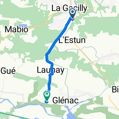 De Place du Bout du Pont 10, La Gacilly à Port de Roche 16, Glénac