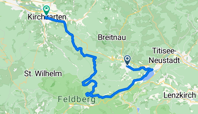 Von Hinterzarten über Titisee und Feldsee nach Kirchzarten