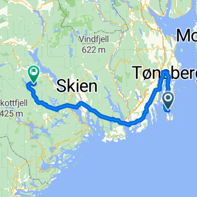 Route from Ormeletveien 55, Tjøme