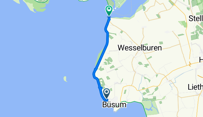 Nordseestraße 100, Büsum nach L305, Wesselburenerkoog