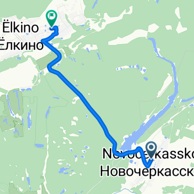 От Unnamed Road, Новочеркасское до Новая улица 12А, Ёлкино