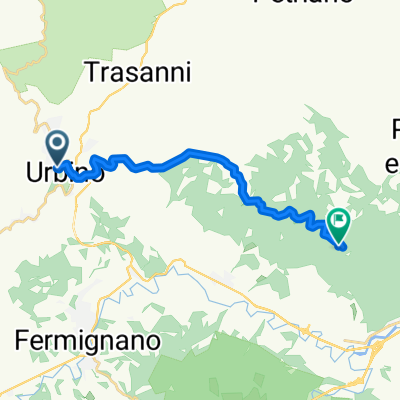 Da Piazzale Roma 1, Urbino a Via Cesane 15, Fossombrone