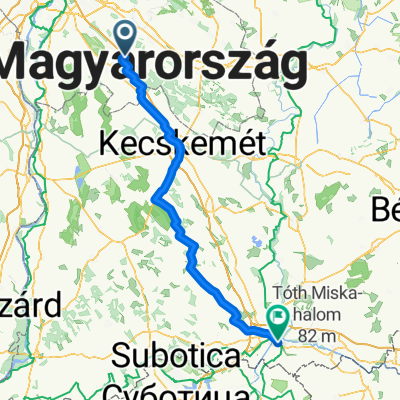 Route to Hetényi Géza utca, Szeged