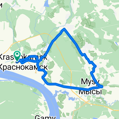 От Большевистская улица, 31, Краснокамск до Большевистская улица, 33А, Краснокамск