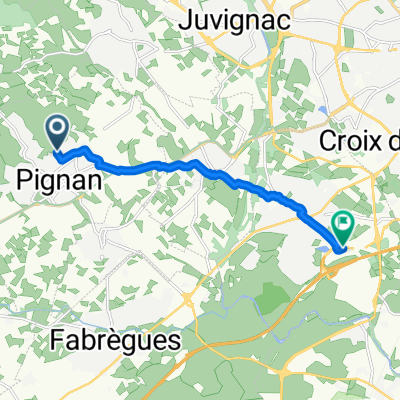 De 7 Chemin des Costes, Pignan à Rue du Traité de Rome, Saint-Jean-de-Védas
