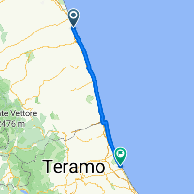 Percorso per Via Nazionale 104/A, Roseto degli Abruzzi