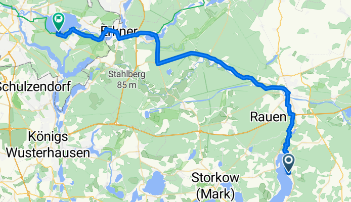 Route von Schwarzer Weg 7, Bad Saarow