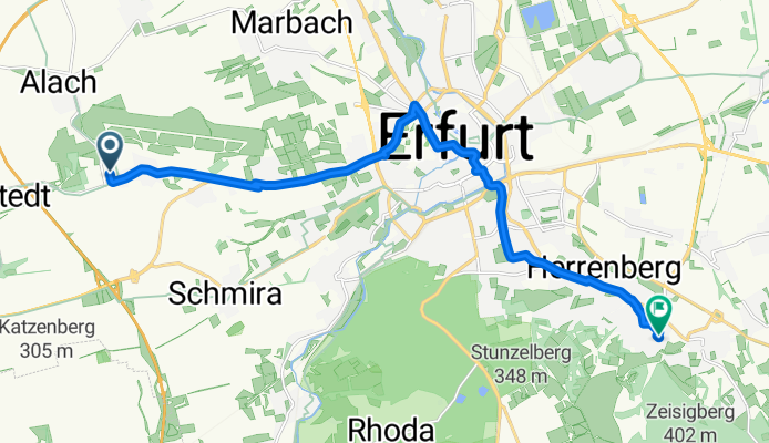 Gottstedter Landstraße 6, Erfurt do Ernst-Haeckel-Straße 6, Erfurt