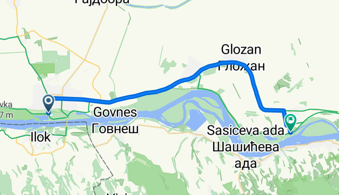 Šetalište Milana Janića, Bačka Palanka to Unnamed Road, Begeč