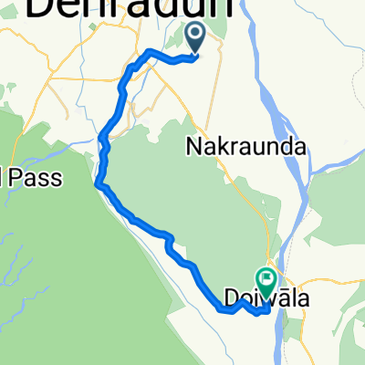 Route from Type III Pump House, Dehradun