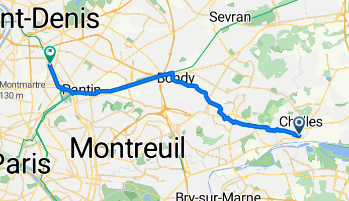 De 31 Rue Auguste Meunier, Chelles à 137 Boulevard Félix Faure, Aubervilliers