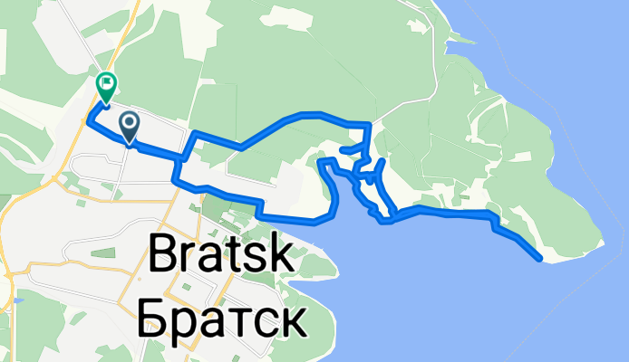 От улица Крупской, 14Б, Братск до улица Муханова, 2А, Братск