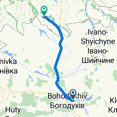 От Лозівський провулок 2, Богодухів до Unnamed Road, Розсоші