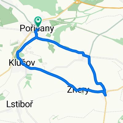 Mírová 21, Poříčany to Lipová 23, Poříčany