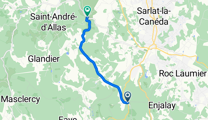 91 Route Jean Jaurès, Vézac to 65 Route de la Bénéchie, Saint-André-d'Allas