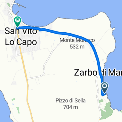 Via Zarbo di Mare 33, San Vito Lo Capo to Via Savoia 71, San Vito Lo Capo