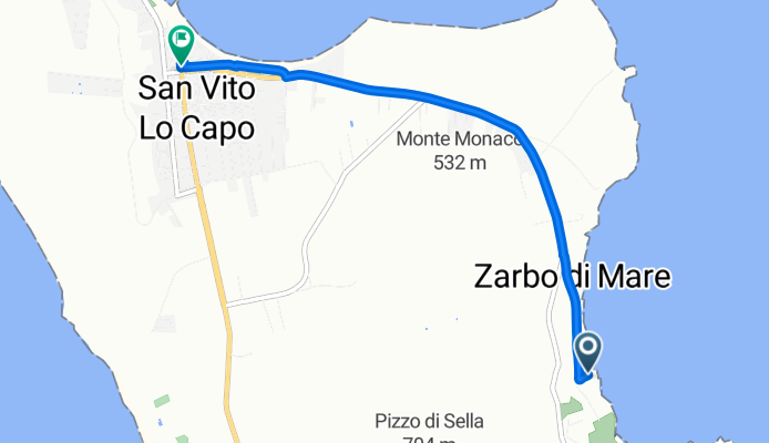 Via Zarbo di Mare 33, San Vito Lo Capo to Via Savoia 71, San Vito Lo Capo