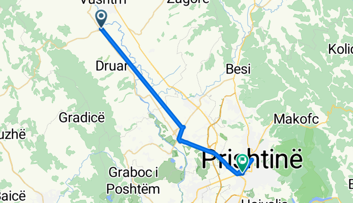 R220, Vërnicë to Bulevardi Bill Klinton, Prishtinë