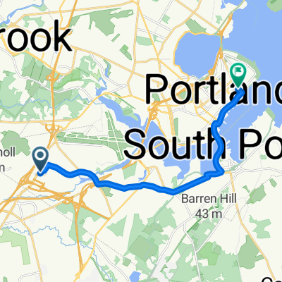Maine Mall, South Portland to 1–15 Middle St, Portland