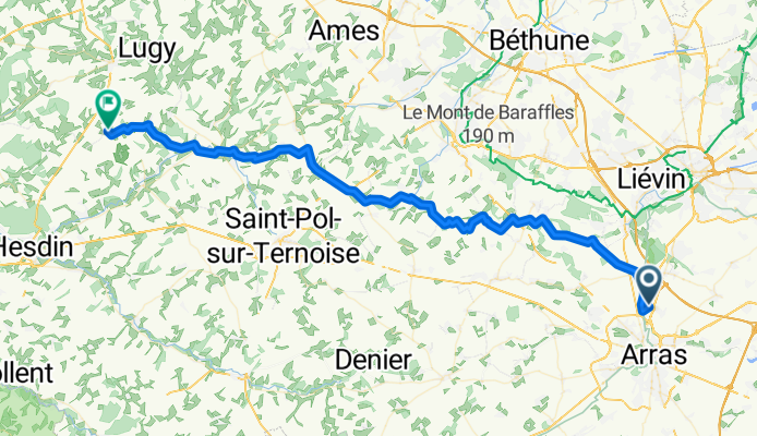 Itinéraire de Écurie à Azincourt