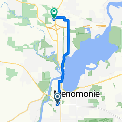 220 13th Ave W, Menomonie to 2303 Broadway St N, Menomonie