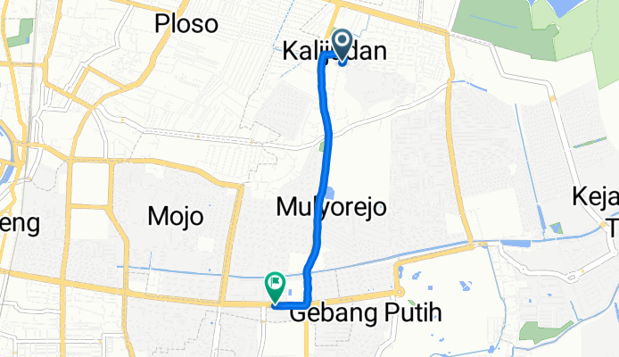 Jalan Kalijudan IX Gang Kusuma 20, Kecamatan Mulyorejo to Jalan Raya Kertajaya Indah 62, Kecamatan Mulyorejo