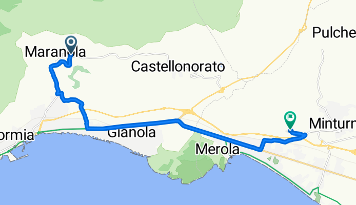 Da Via Rotabile 157, Formia a Via Nuova per Tremensuoli 21, Scauri