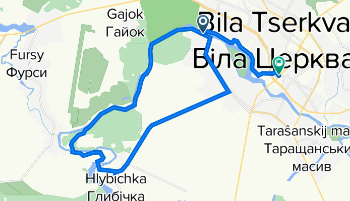 От вулиця Василя Стуса 69-67, Біла Церква до Дружба, Біла Церква