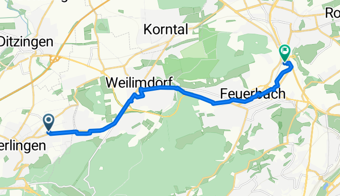 Dieselstraße 3, Gerlingen to Heilbronner Straße 389, Stuttgart