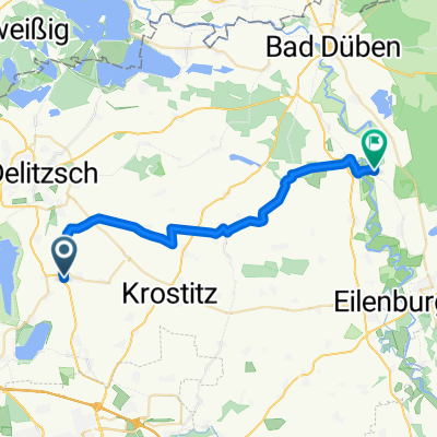 Friedenssiedlung 1, Rackwitz nach Dorfstraße 11, Laußig