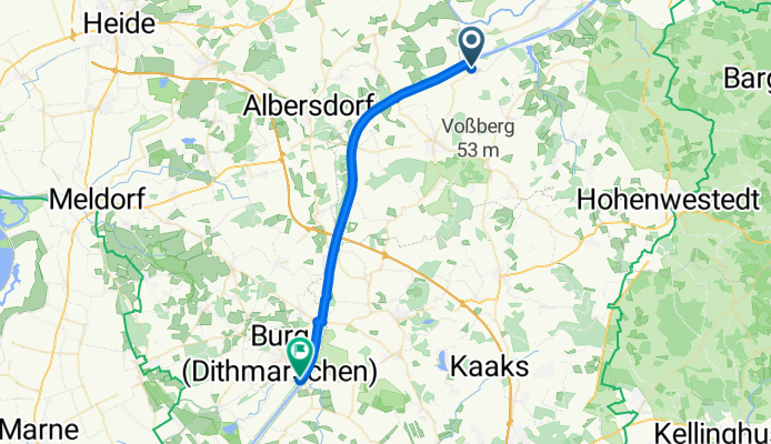 Fährstraße 5, Oldenbüttel nach Hafenstraße 48, Burg (Dithmarschen)