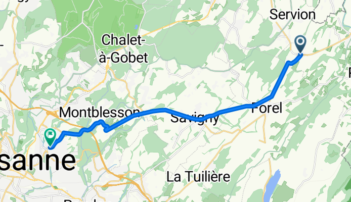 Route des Auges 4, Essertes to Chemin de Rovéréaz 14, Lausanne