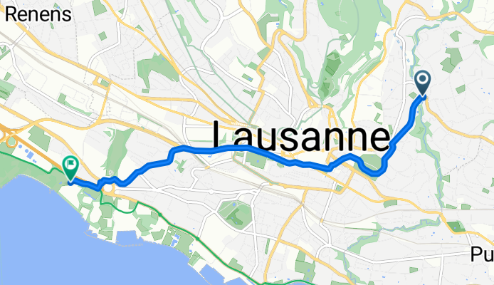 Avenue de Chailly 2, Lausanne to Promenade de Vidy 1, Lausanne