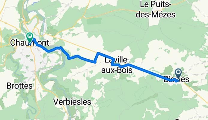 De 4 Grande Rue, Biesles à 2–4 Rue de la Victoire de la Marne, Chaumont