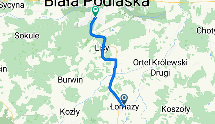 Plac Jagielloński 14, Łomazy do Władysława Broniewskiego 4–14, Biała Podlaska
