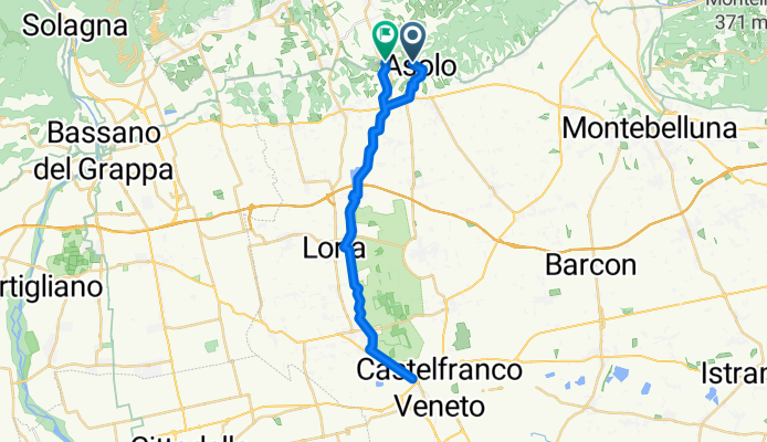 Da Via Canova 290, Asolo a Via Ponte di Pagnano 7, Asolo