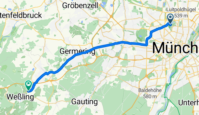 Rudolf-Harbig-Weg, München nach Münchener Straße, Weßling