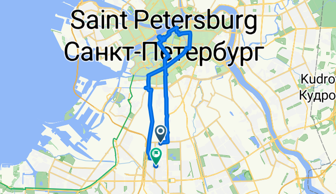 От Варшавская улица 19 корпус 1, Санкт-Петербург до Новоизмайловский проспект 26 корпус 2, Санкт-Петербург