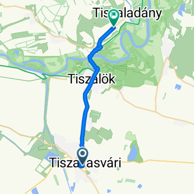 маршрут с Szabolcs vezér utca 21., Тисавашвари